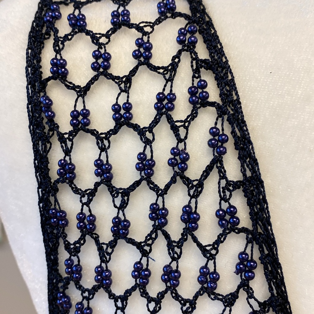 Beaded Crochet Blue Iridescent Tank Top by Denial - OS - Picture 11 of 11
